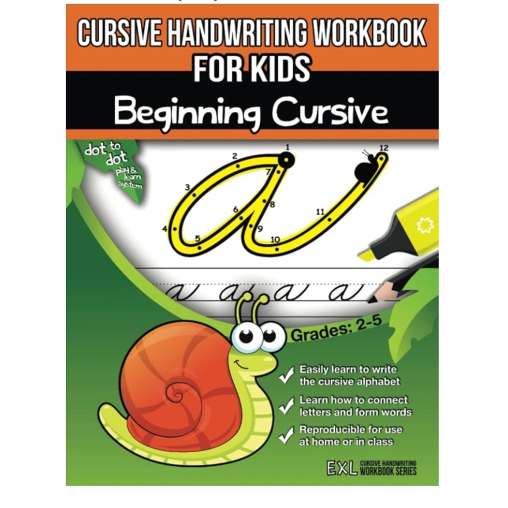 New Cursive Handwriting Workbook for Kids - Beginning Cursive